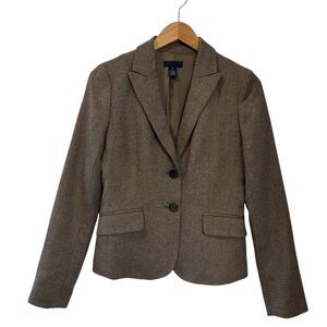 J Crew Herringbone Wool Blazer